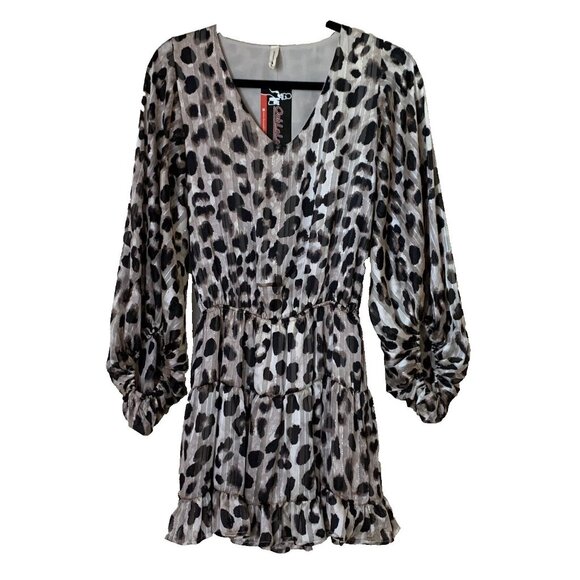 Tyche Women's Firty Flowy Animal Print Mini Dress Made in USA Size S $65 - Picture 1 of 11